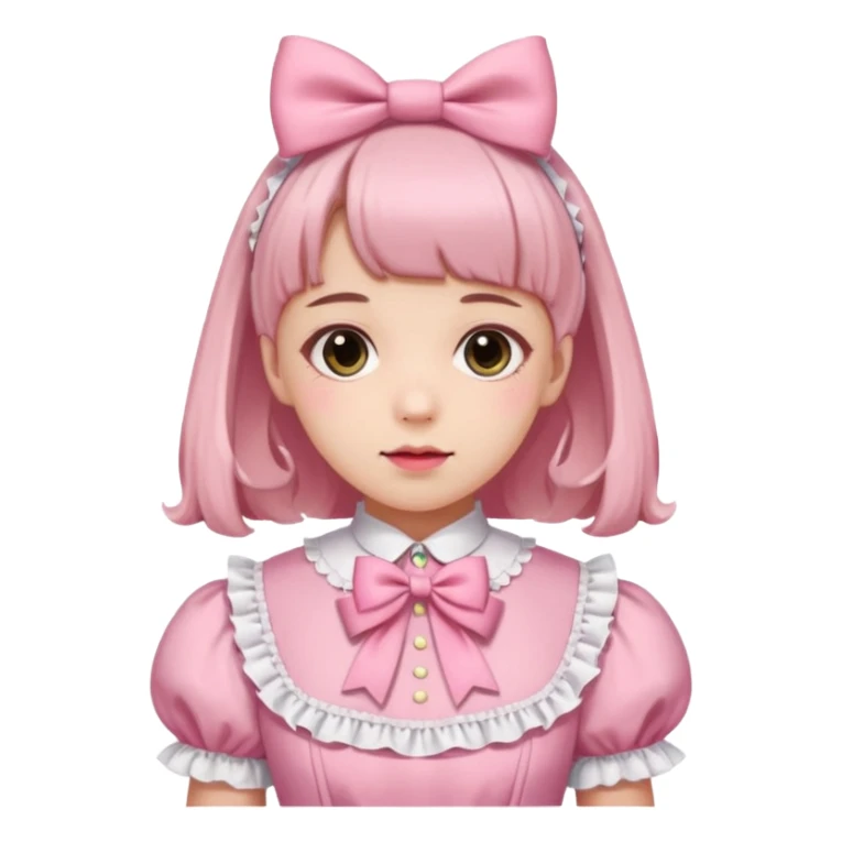 Fiyonklu ve pembe lolita giyen erkek çiz sticker