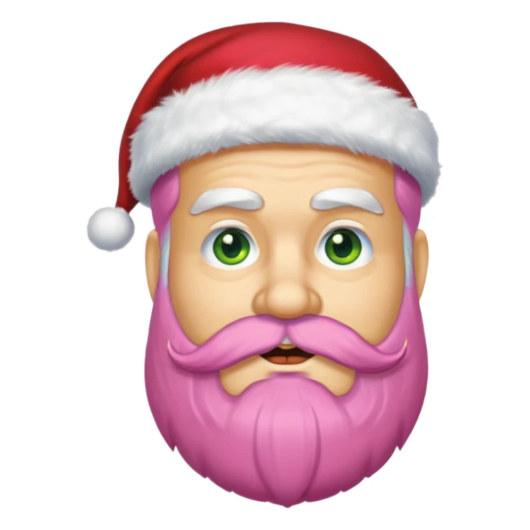 Un père noël avec une barbe jaune, verte, bleu et rose sticker