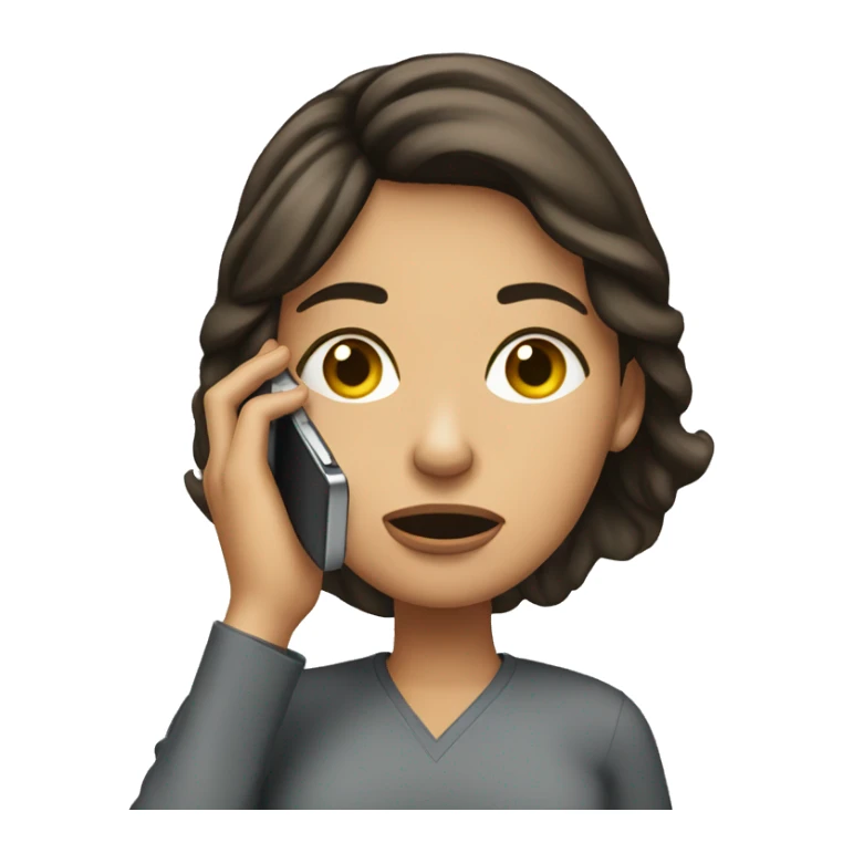 Beautiful Brunette Woman talking on her cellphone crying sticker