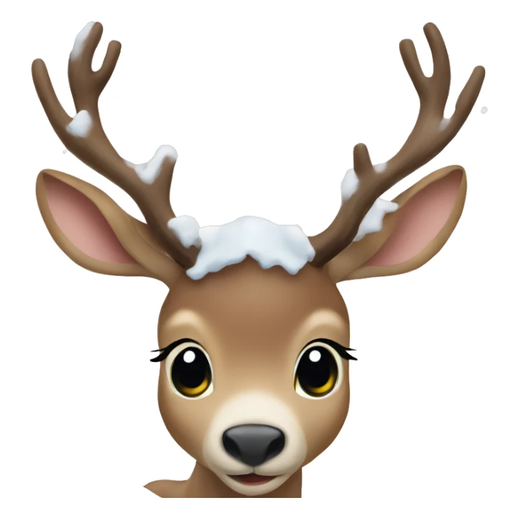 baby reindeer in snow sticker