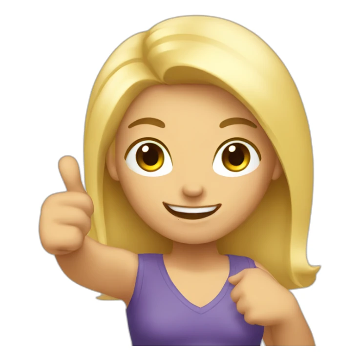 Blond woman thumbs up sticker