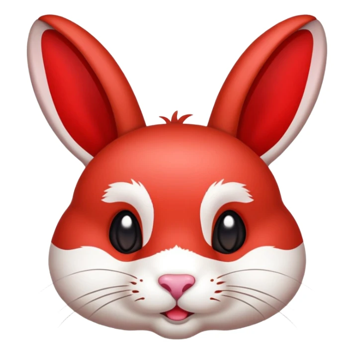 Sichuan rabbit head with spices and red color, simplified emoji style with bold outlines and bright colors, cartoon style Chengdu specialty Tou Tou sticker
