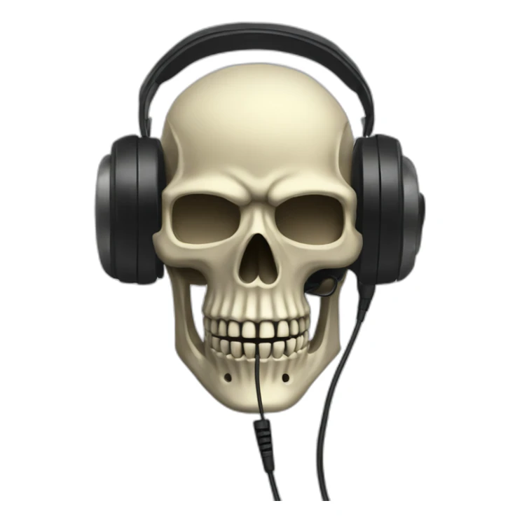 Military Skeleton mask with a long black mask underneath it and headset with a microphone sticker