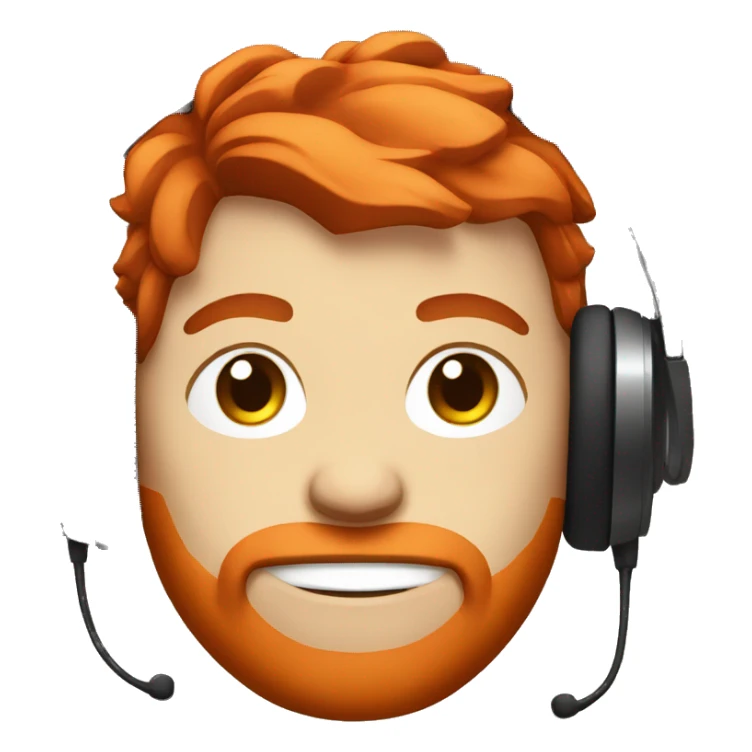 big chunky streamer with headphones red hair with forks sticker