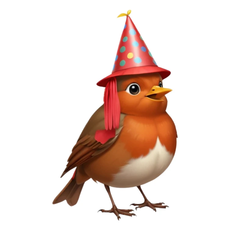 un rouge gorge a son anniversaire sticker