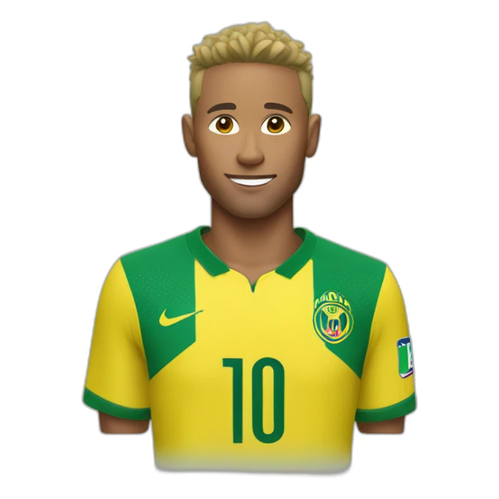 neymar wearing a yellow shirt with green collar sticker