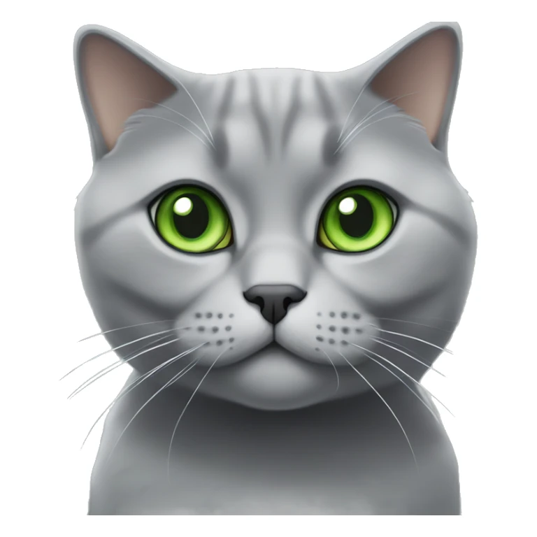 British shorthair cat grey with green eyes sticker