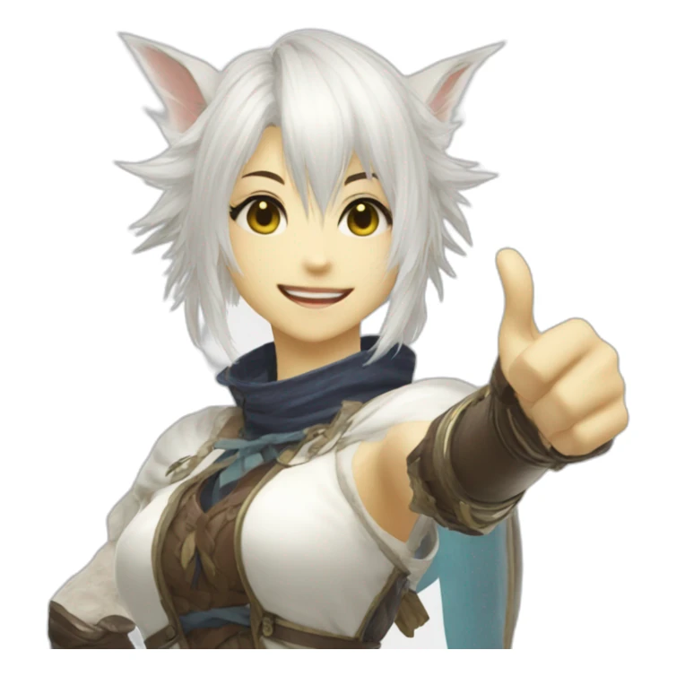 Y'shtola thumbs up final fantasy xiv sticker