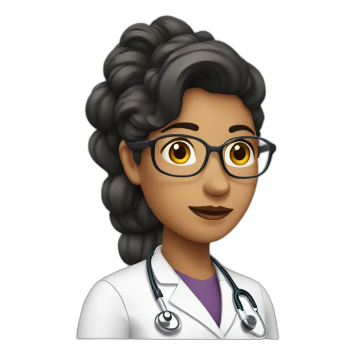DOCTORA BLANCA CON PELO CON RULOS NEGROS LARGOS sticker