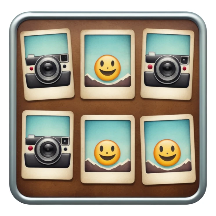 board with 6 polaroid photo sticker