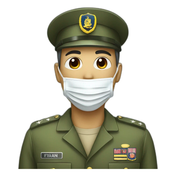 a military Head in a Medical masks sticker