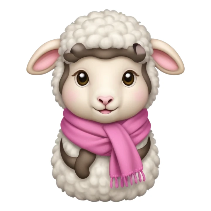 baby sheep with pink scarf sticker