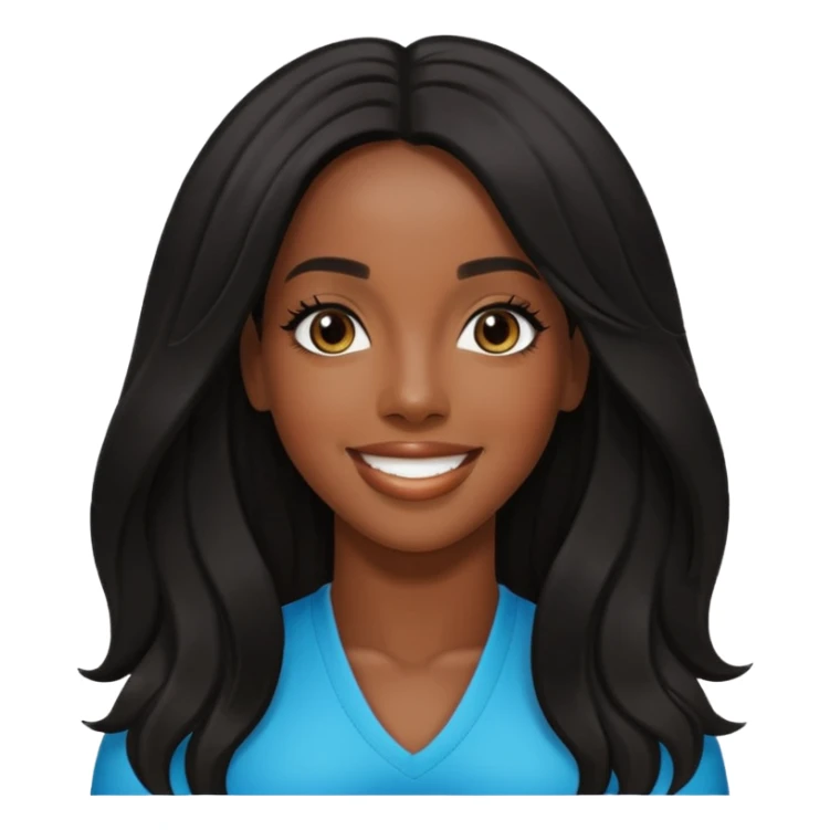 Kelly Rowland with black long hair sticker