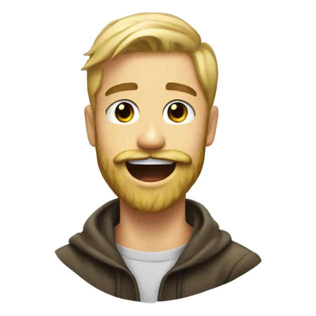 Beard blonde guy tongue out sticker