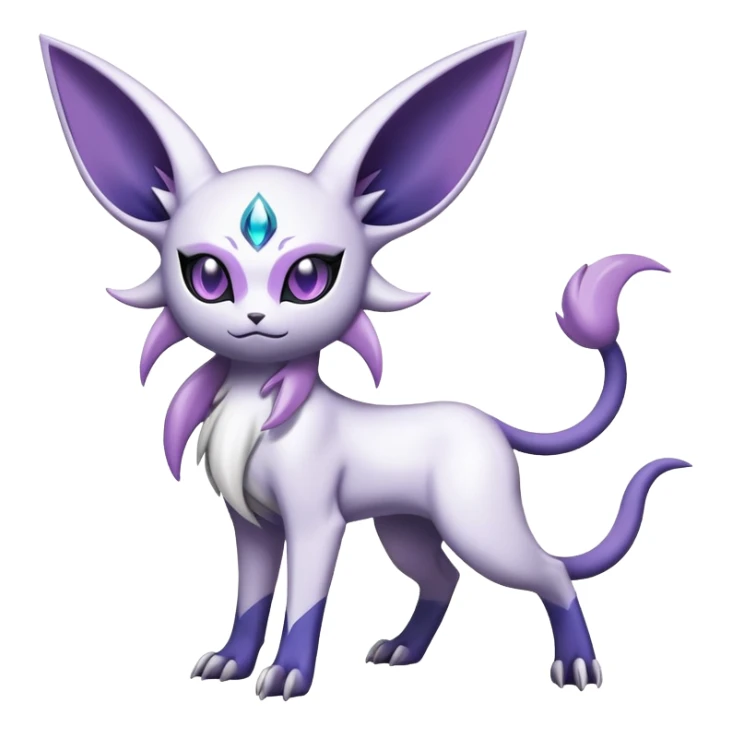 Shiny Exotic Badass Mystical Mysterious Gothic Espeon-Absol-Pokémon-Fakémon-hybrid-creature (full body) sticker