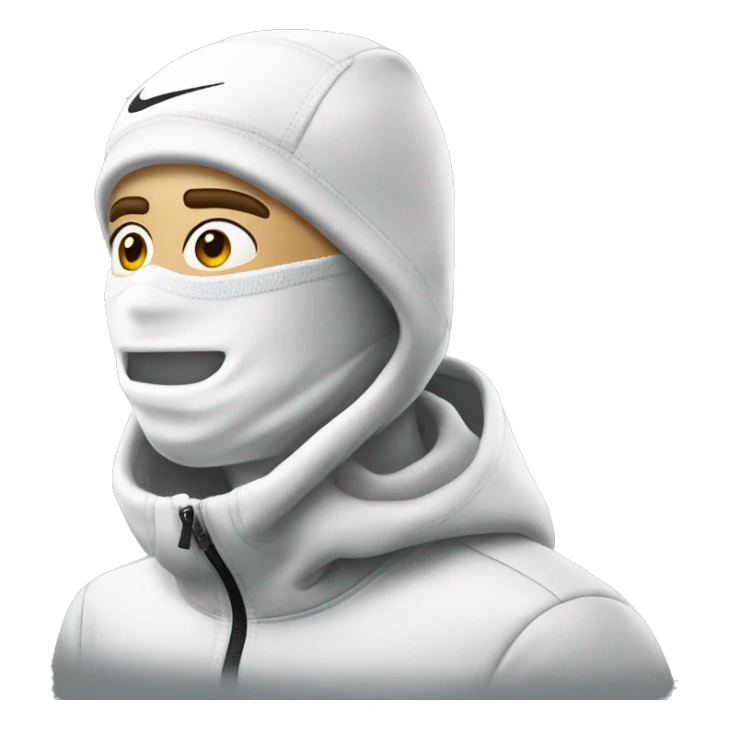 White Guy with Nike pro therma fit hood ski mask sticker