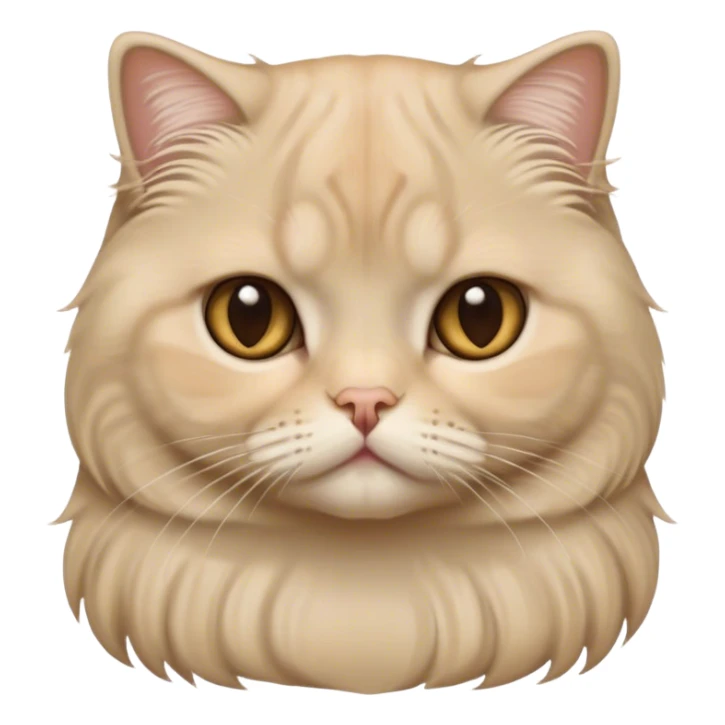 beige scottish fold cat with long hair sticker