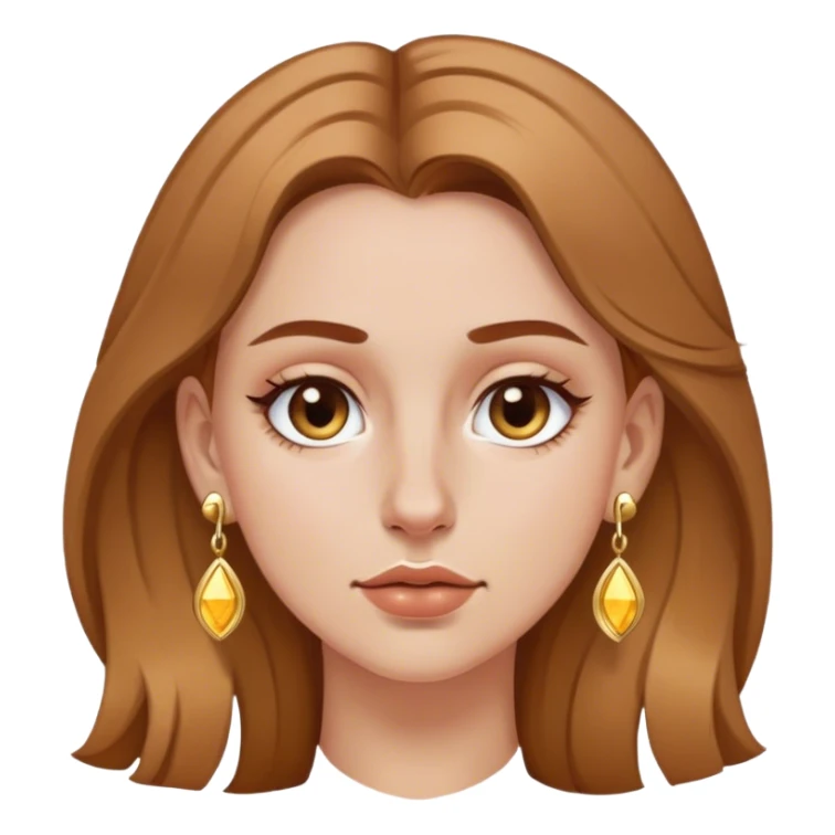 Chica blanca con cabello marrón claro, con piercing en la nariz con aretes dorados  sticker