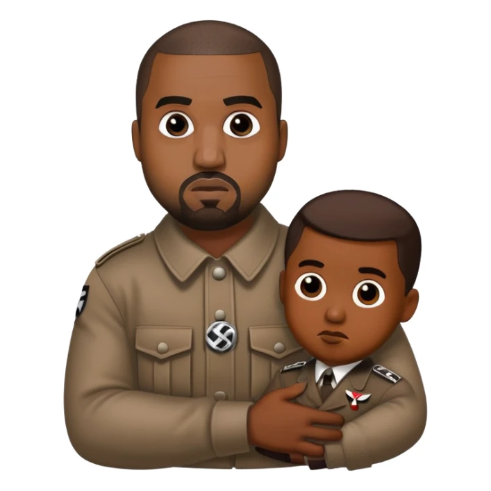 kanye holding nazi sticker