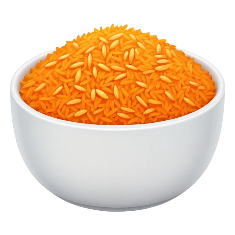 bowl of bright orange rice sticker