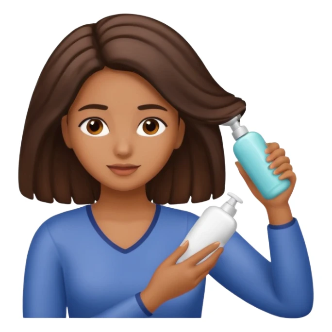 Latina girl applying conditioner to her hair sticker