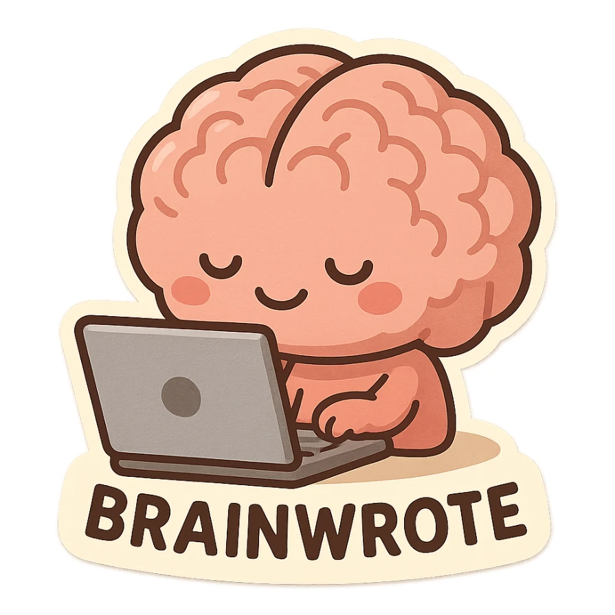 Brainwrote computer sticker