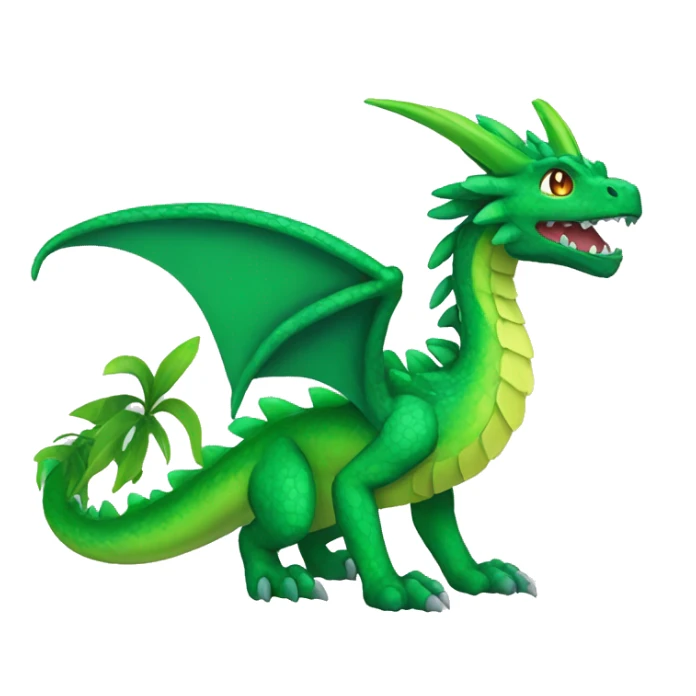 Colorful Legendary Green Jungle Grass Dragon Fakemon sticker