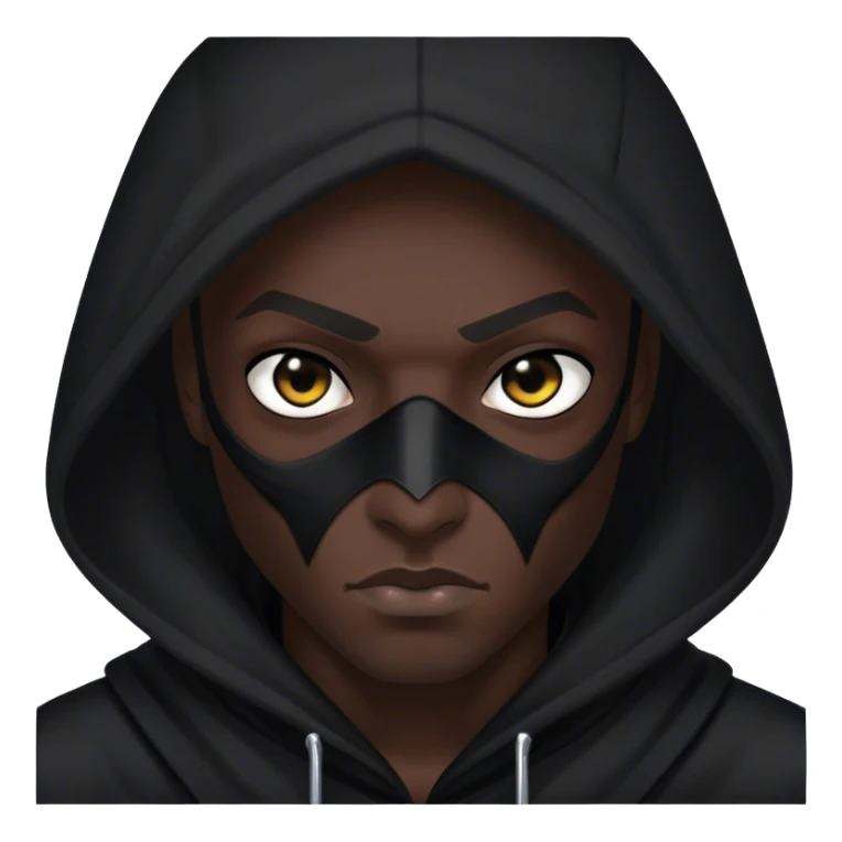 A hooded assassin in black, only his piercing eyes visible sticker