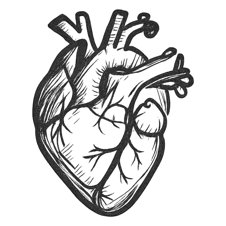 anatomically correct human heart sticker