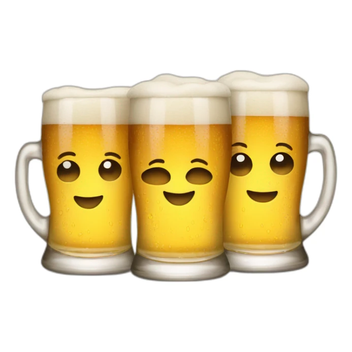 Three smiling glasses of beer emojis sticker