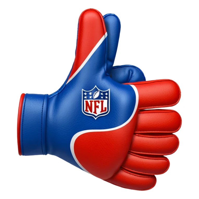  #1 glove nfl thumbs up   in blue (#00A3E0) and red (#F9423A)  sticker