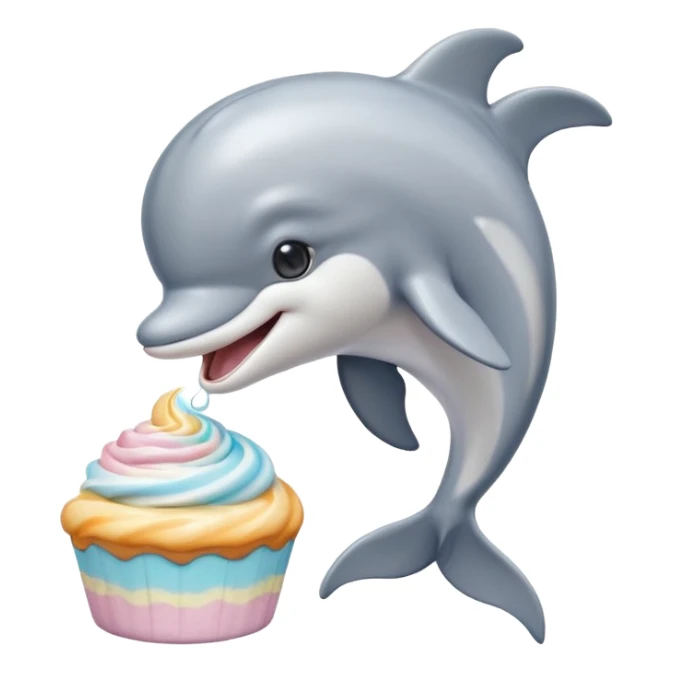 make me a dolphin that is asking a cat with buttercream sticker