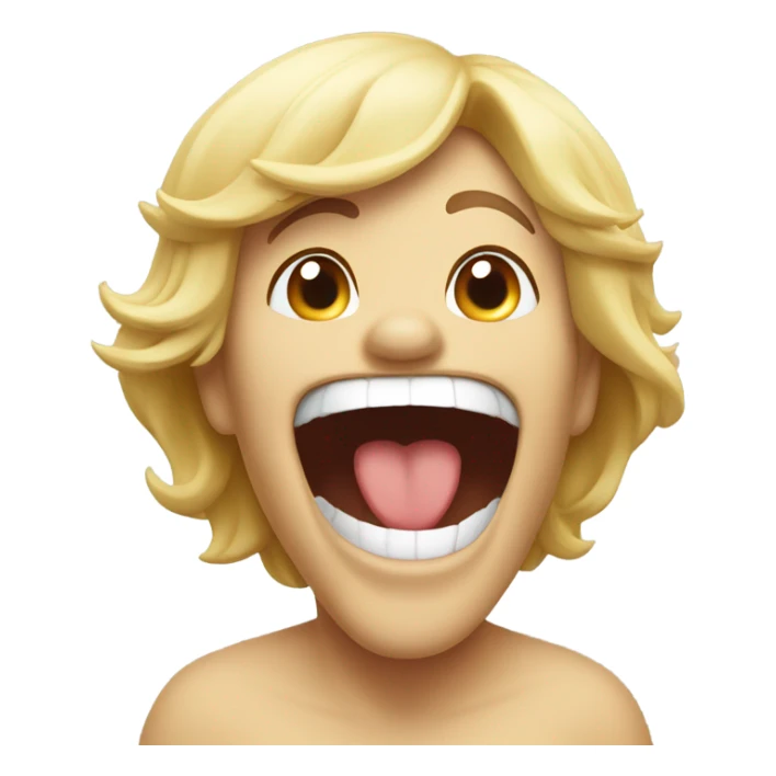 Laughing with the mouth wide sticker