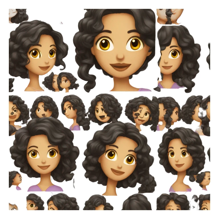 mujer morena cabello largo negro y lacio sticker