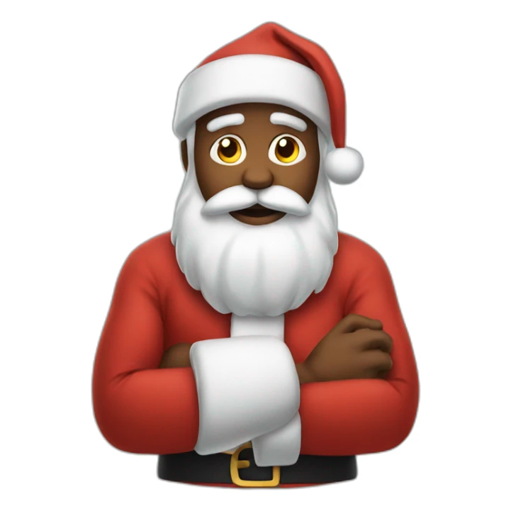 santa say no with crossed hands sticker