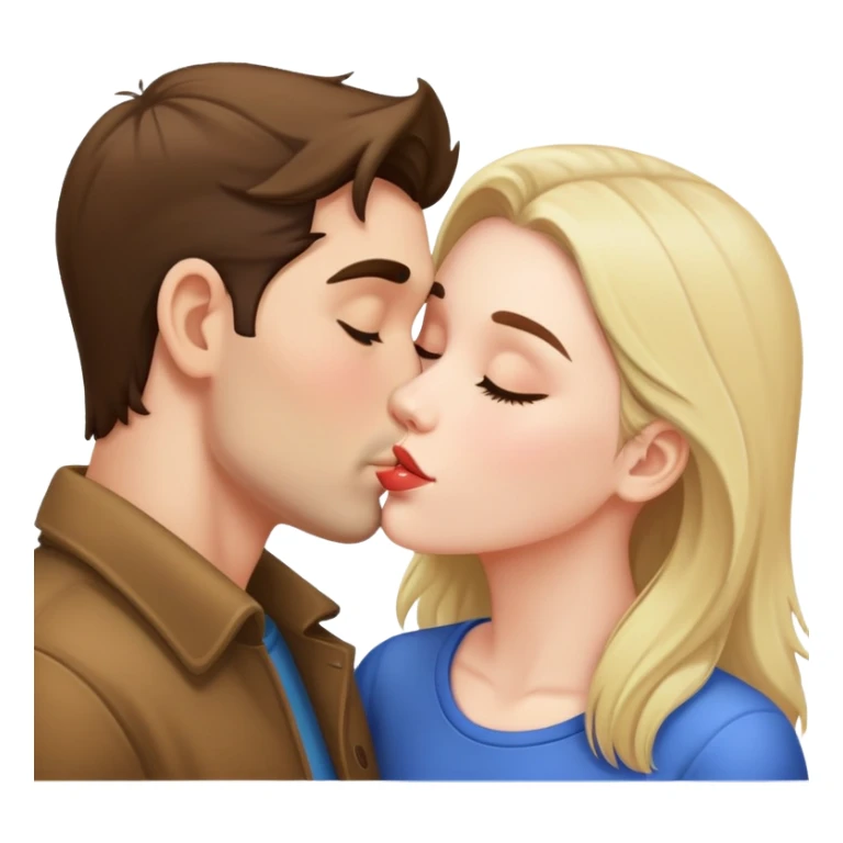 Male and female kissing while there though is out  sticker