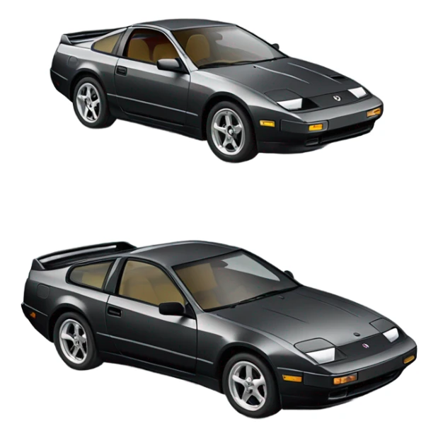 Black Nissan 300zx with T-tops from 1985 grey sticker