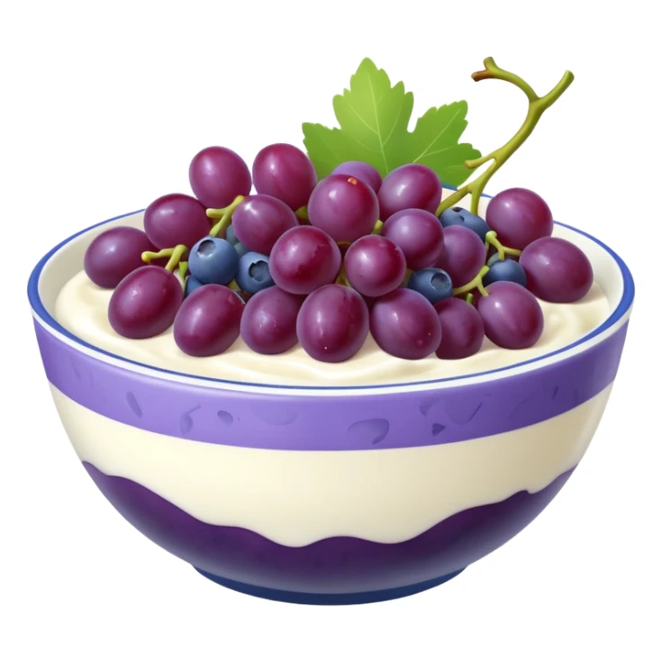 yoghurt bowl with grapes and blueberries sticker