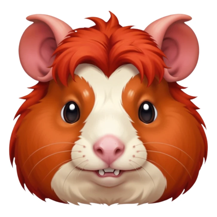 all body red demon guinea pig with curled horns sticker