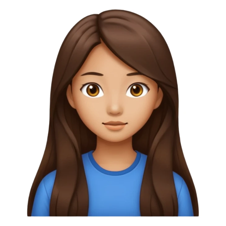 Asian girl with long brown hair sticker