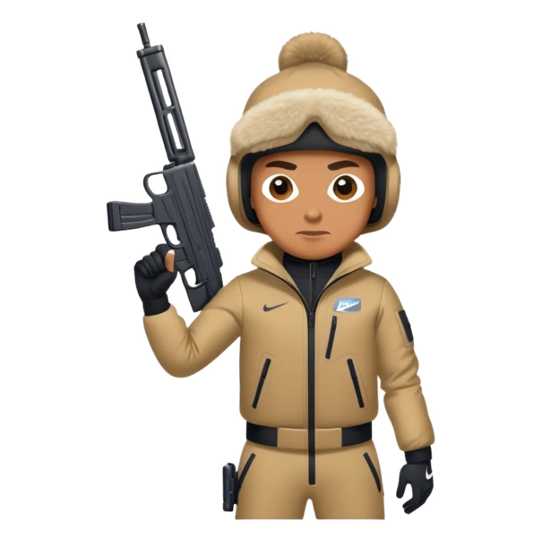 Man with a nike ski with gun sticker