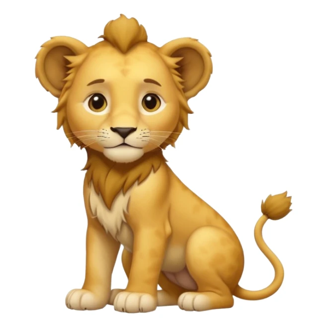 in lion family, only Kid boy., full body, single tail sticker