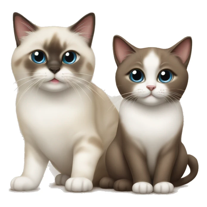 Two cats sacred of birman chocolat point and seal point sticker