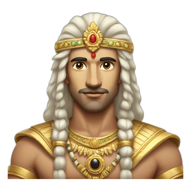handsome white skin indian king with black eyes and hair sticker