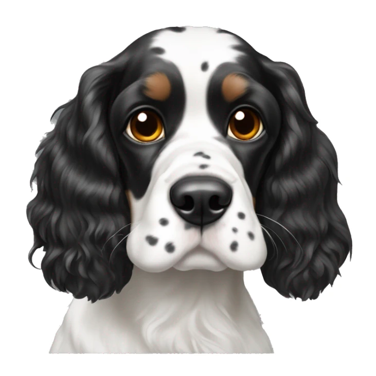 black and white english cocker spaniel and nose spots sticker