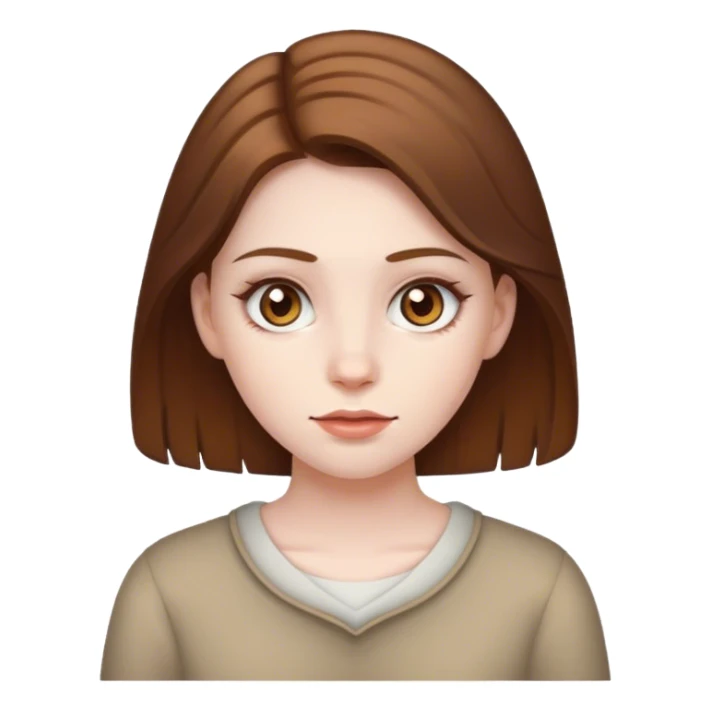 girl pale skin brown hair hazel eyes sticker