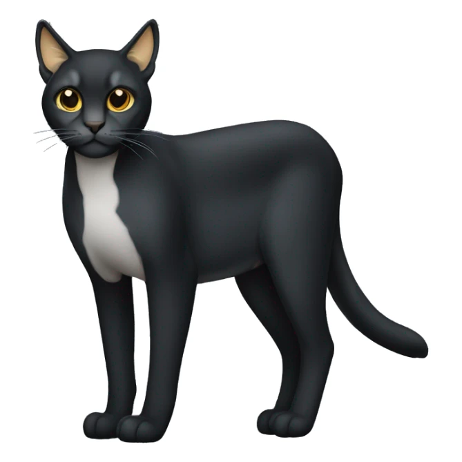 sleek black only lynx cat with golden eyes and fully body sticker