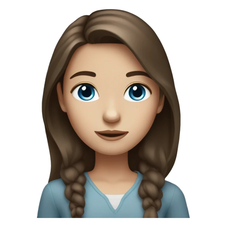 Girl with blue eyes and medium length brown hair sticker