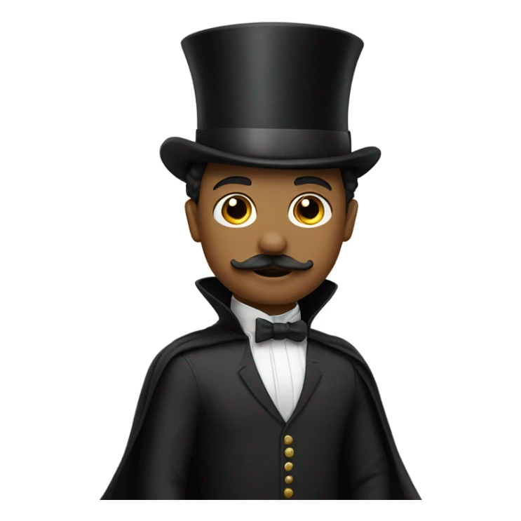 Boy with mustache wearing top hat and cape sticker