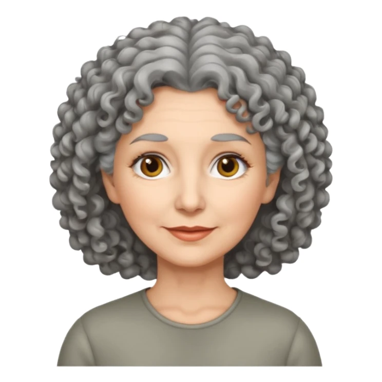 Femme 53 ans cheveux gris frisés  sticker